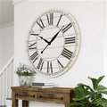 Aspire Home Accents Aspire Home Accents 7005 Renata Oversize Shiplap Wall Clock; White 7005